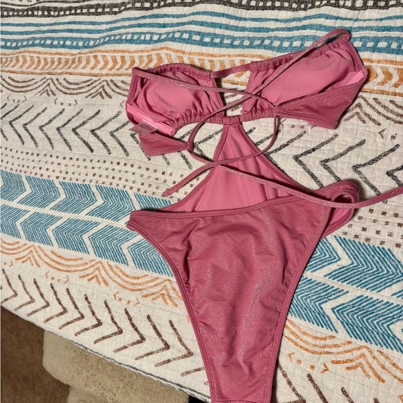 ‼️5/25 Wild Fable Women's Sparkly Pink One Piece - NWOT - Picture 4 of 6